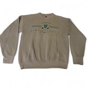 Vintage Albuquerque Hot Air Balloon Sweatshirt Tan Crewneck Y2K Streetwear M